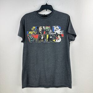 Star Wars Graphic Tee Cedar Wood State Mens L‎ Gray Star Wars Logo Front